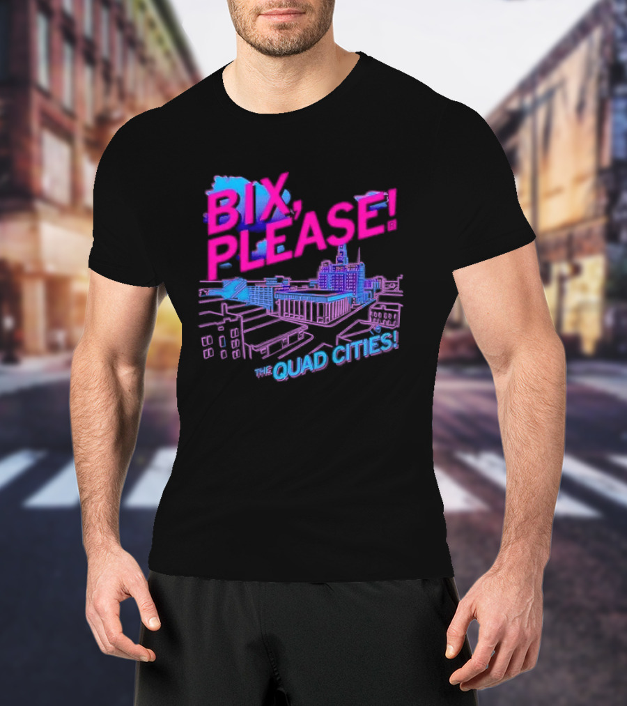 Bix Please The Quad Cities Skyline Retro Aesthetic T-Shirt