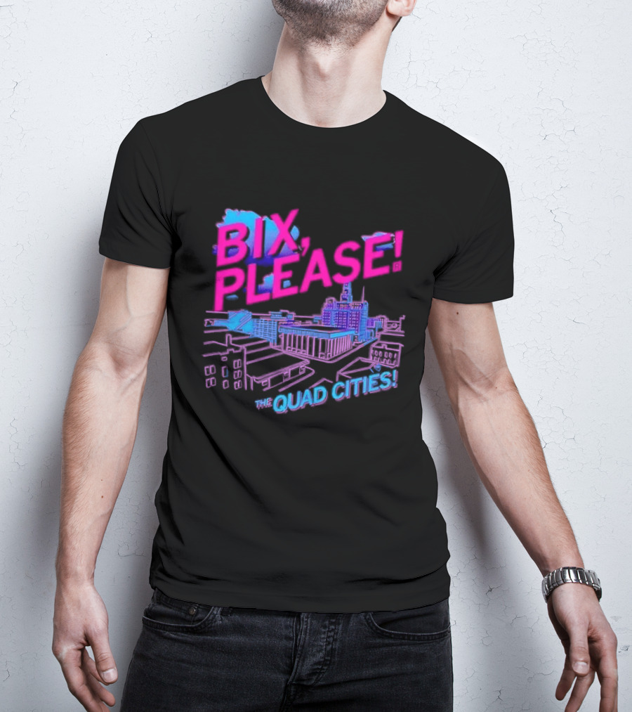 Bix Please The Quad Cities Skyline Retro Aesthetic T-Shirt