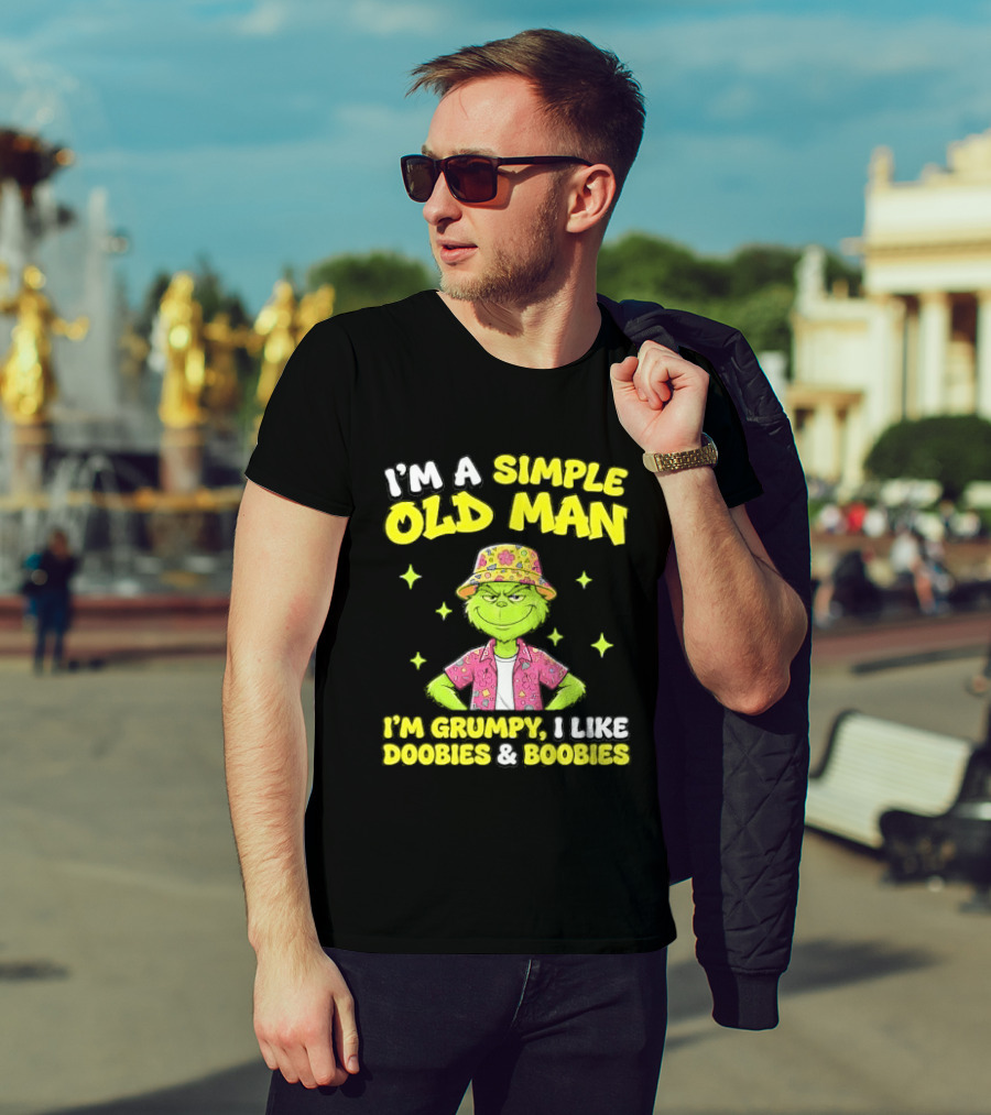 I'm A Simple Old Man Grumpy I Like Boobies Hawaiian Hat T-Shirt