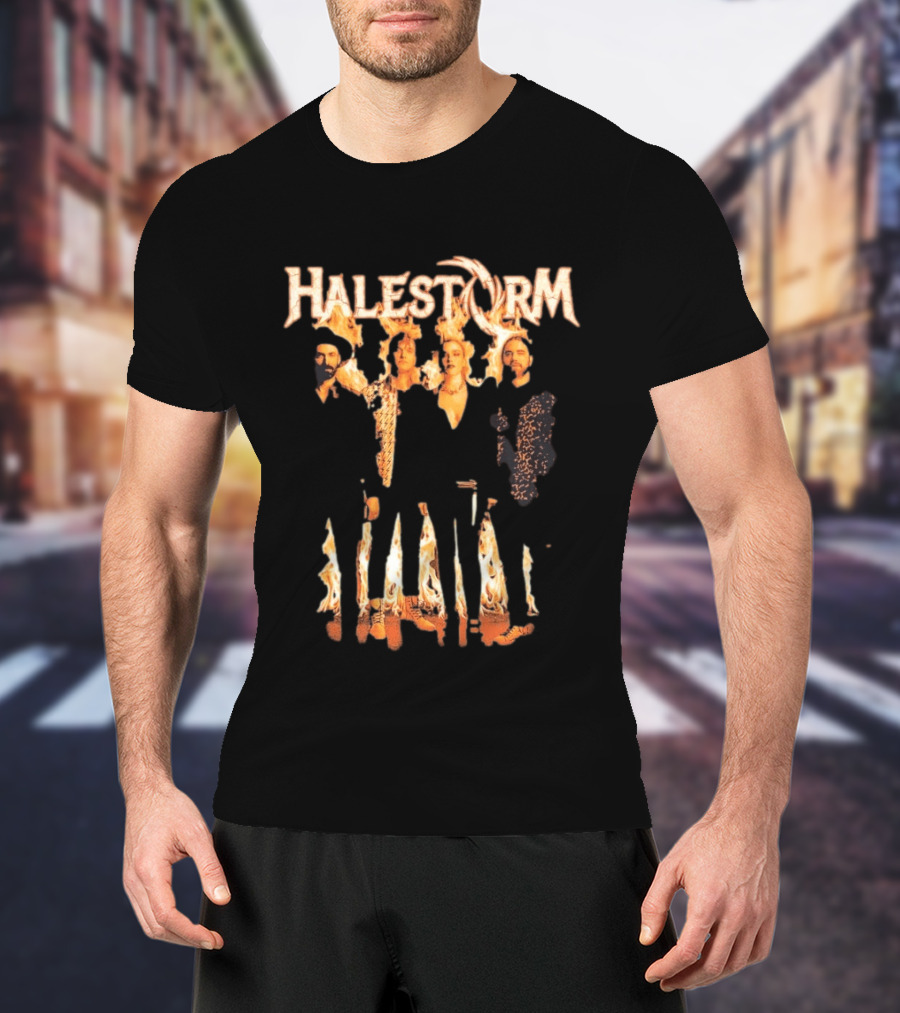 Halestorm Firestorm Band Members Flames T-Shirt