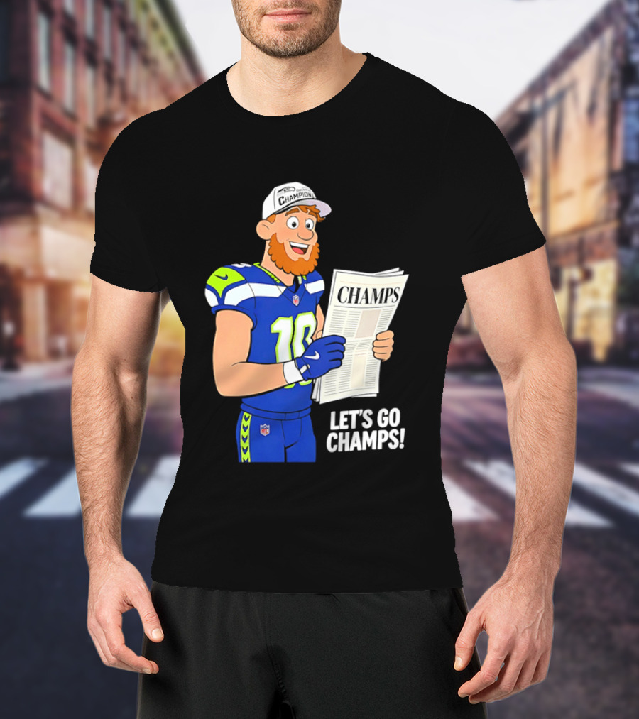 Champs Let's Go Champs Seattle Seahawks Football Fan Celebration T-Shirt