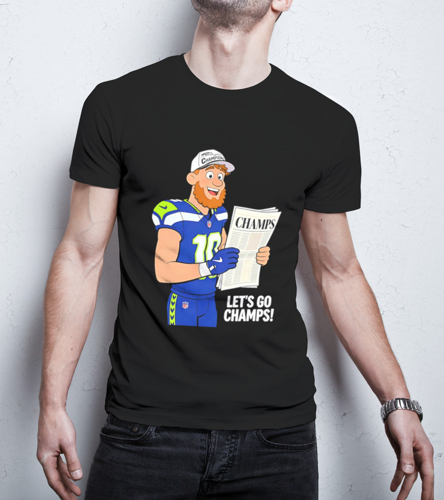 Champs Let's Go Champs Seattle Seahawks Football Fan Celebration T-Shirt