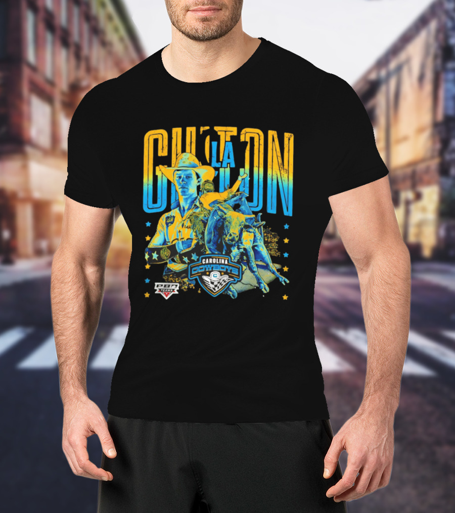 Carolina Cowboys Clay Guiton PBR Ranch Riding Champion T-Shirt