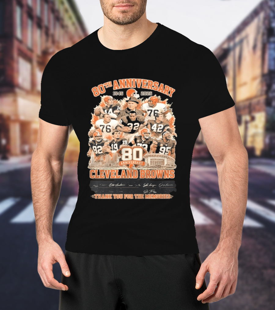 Cleveland Browns 80th Anniversary 1946 2026 Thank You For The Memories T-Shirt