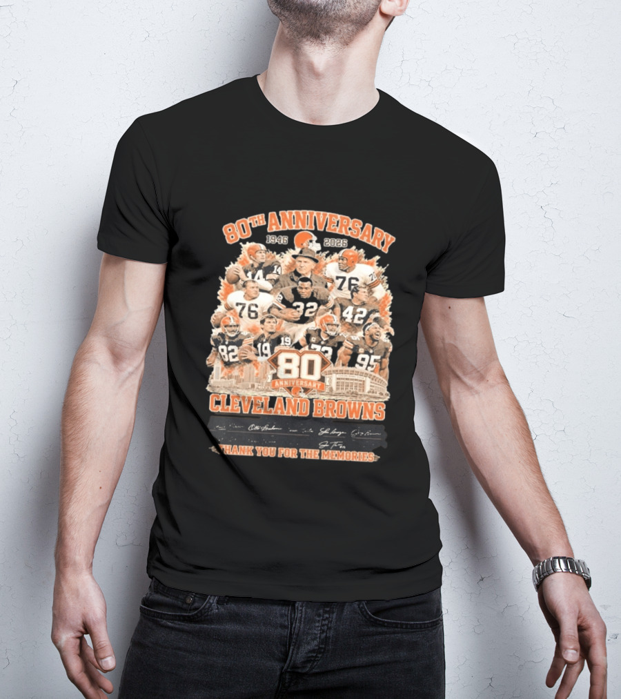 Cleveland Browns 80th Anniversary 1946 2026 Thank You For The Memories T-Shirt