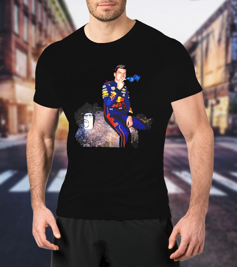 Max Verstappen Red Bull Racing Formula 1 Driver Smoking Racing Suit T-Shirt