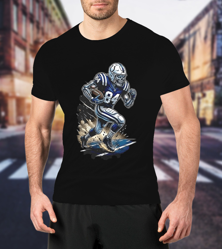 Indianapolis Colts Skeleton Football Player Runs In My Blood T-Shirt