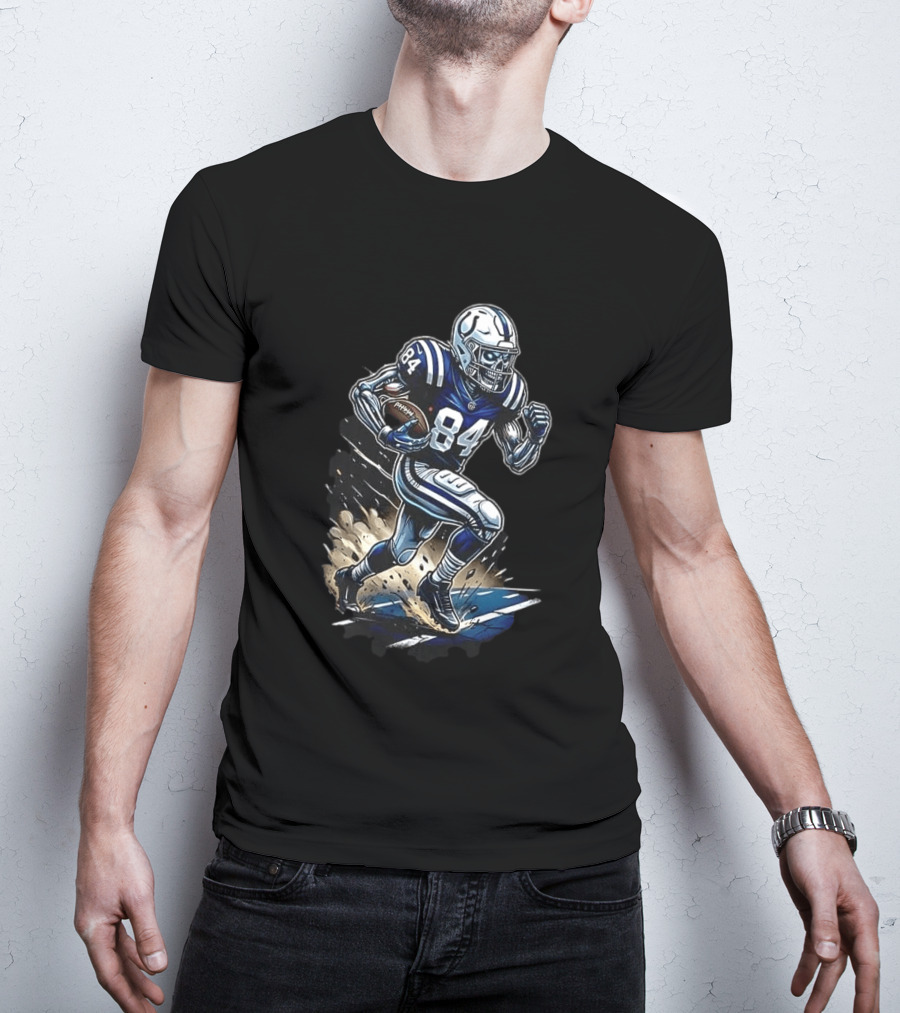 Indianapolis Colts Skeleton Football Player Runs In My Blood T-Shirt