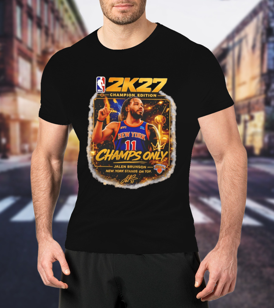 NBA 2K27 Champion Edition Jalen Brunson New York Knicks Champs Only T-Shirt