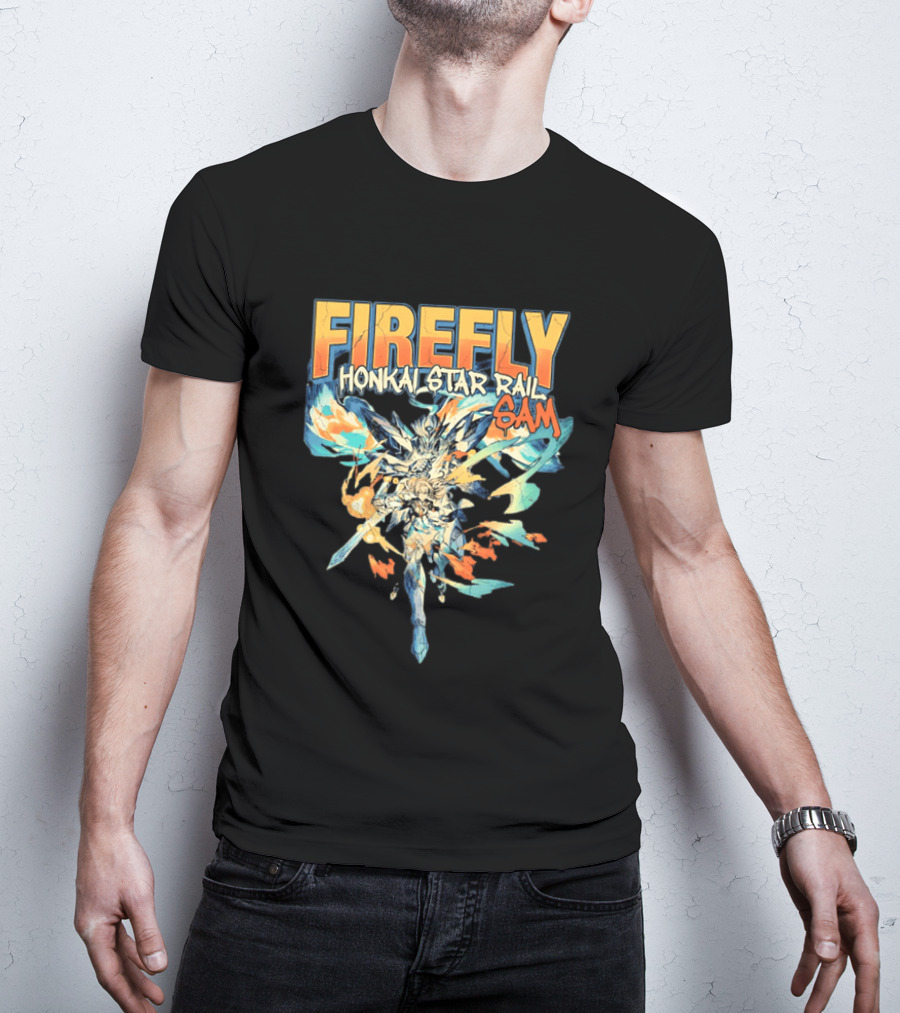 Firefly Honkai Star Rail Sam Explosive Art Style And Dynamic Characters T-Shirt