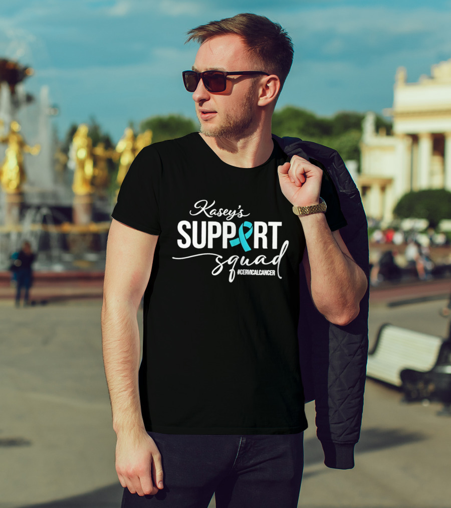 Kasey's Support Squad For Cervical Cancer Awareness Ribbon T-Shirt