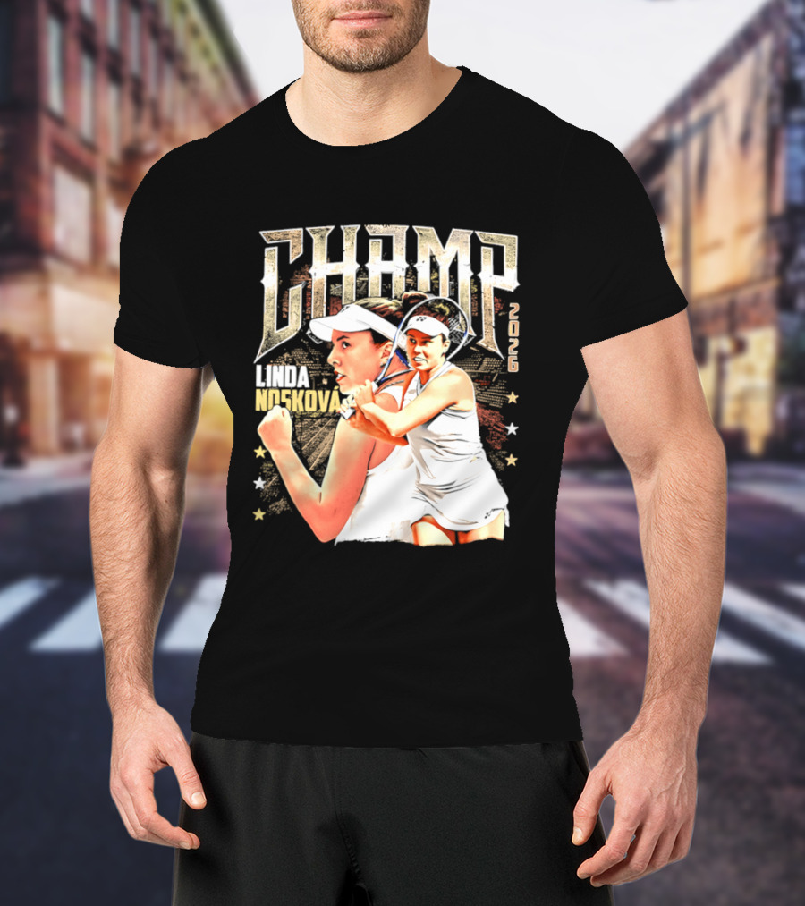 Linda Noskova Wimbledon 2026 Champ Bold Tennis Celebration T-Shirt