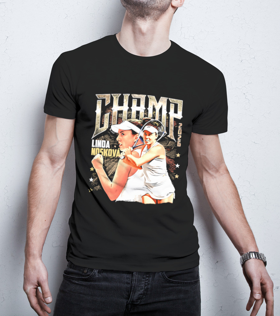 Linda Noskova Wimbledon 2026 Champ Bold Tennis Celebration T-Shirt