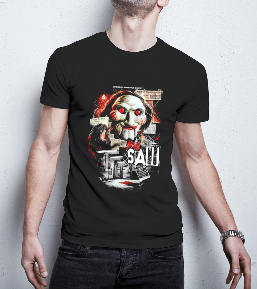 Live Or Die Make Your Choice Saw I Want To Play A Game Sometimes You See More With Your Eyes Shut X Marks The Spot T-Shirt