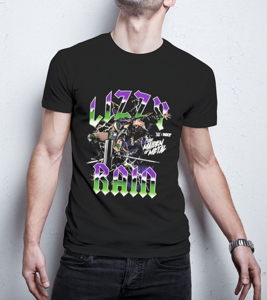 Lizzy Rain NXT The Maiden Of Metal WWE Floral Power T-Shirt