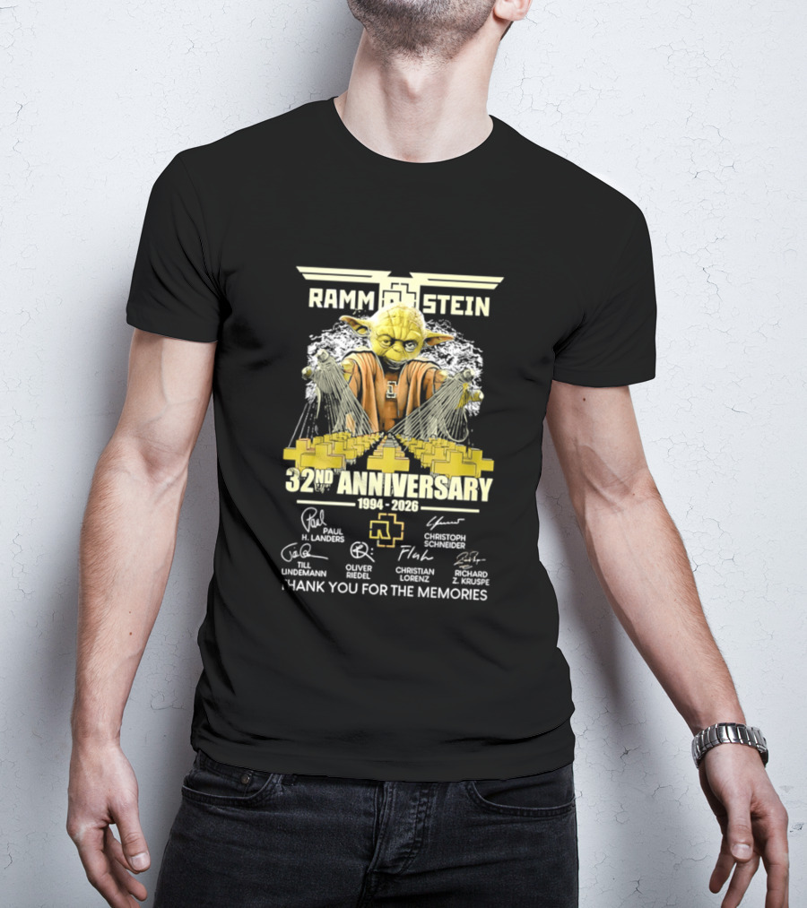 Rammstein 32Nd Anniversary 1994 2026 Thank You For The Memories Yoda Edition T-Shirt