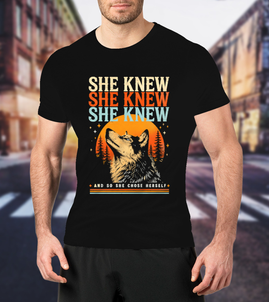She Knew She Knew She Knew And So She Chose Herself Wolf Moon Forest T-Shirt