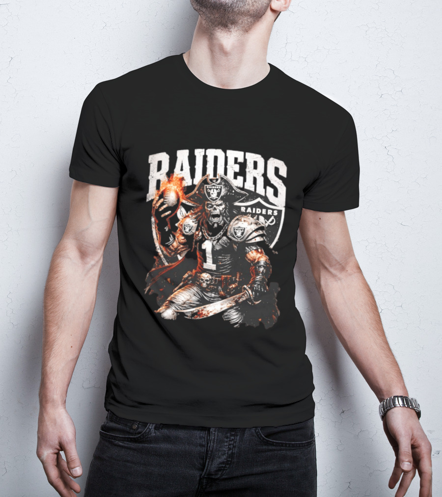 Las Vegas Raiders Skeleton Pirate Football 2026 T-Shirt