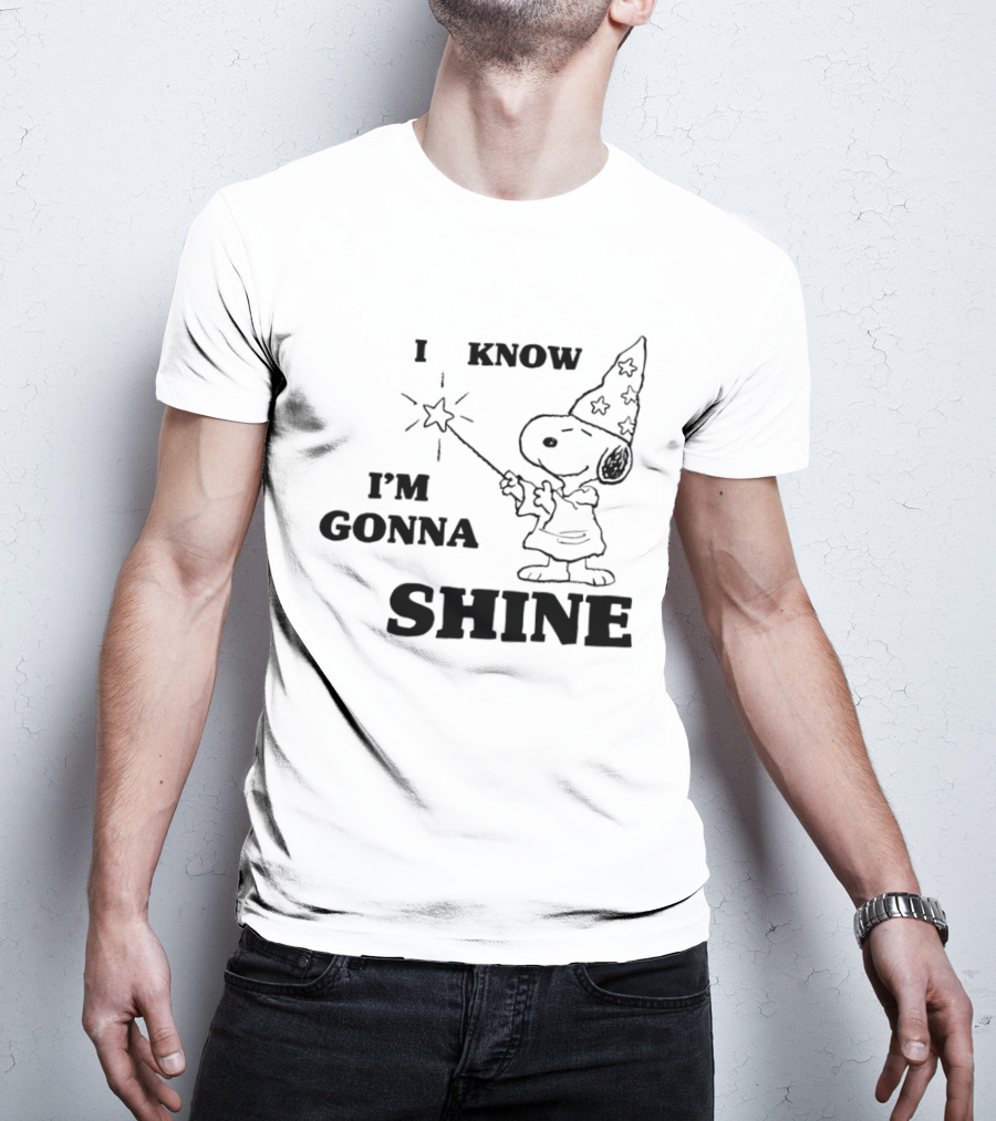 Snoopy Wizard I Know I'm Gonna Shine Magic Wand Stars T-Shirt
