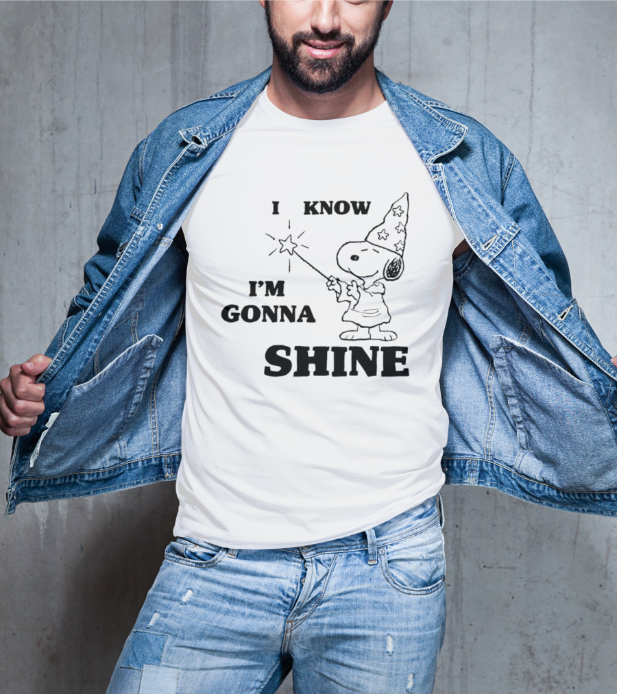 Snoopy Wizard I Know I'm Gonna Shine Magic Wand Stars T-Shirt