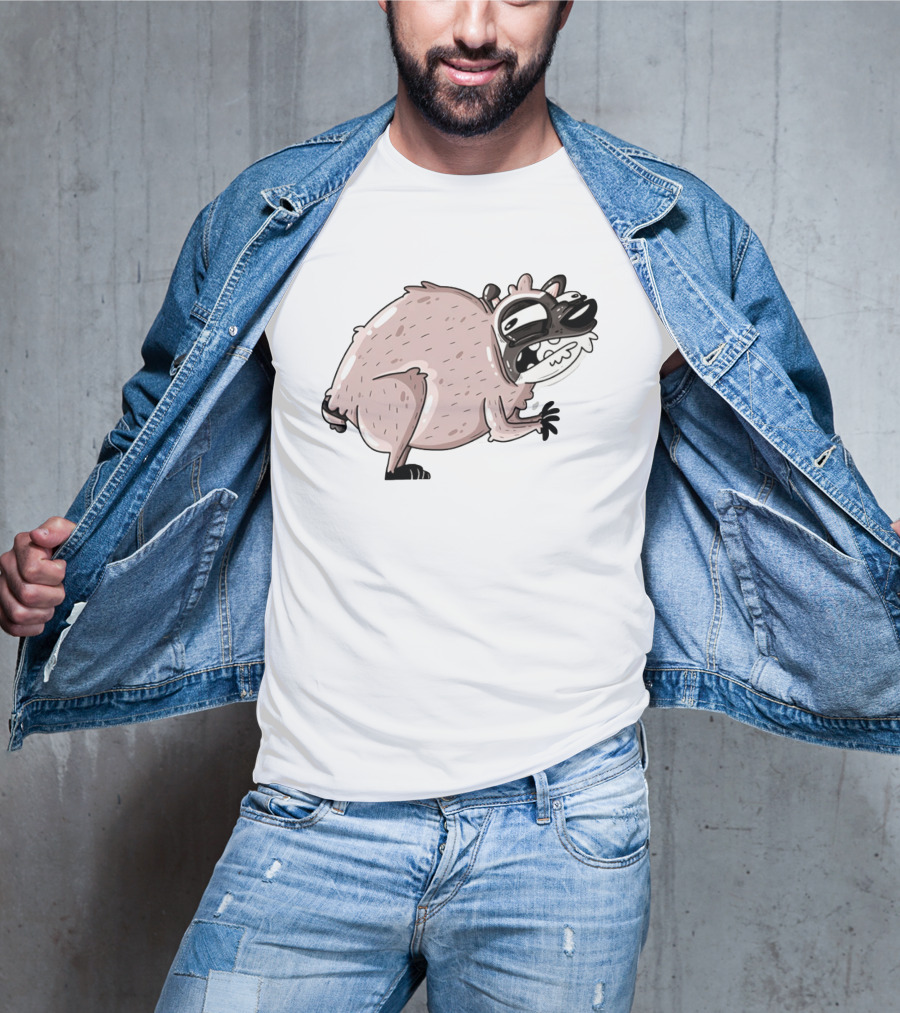 Jimothy Cartoon Raccoon Sticker T-Shirt