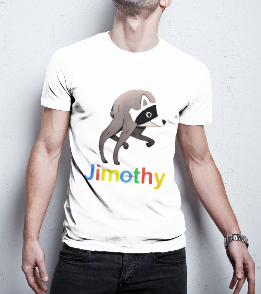 Jimothy The Raccoon Colorful Letters T-Shirt