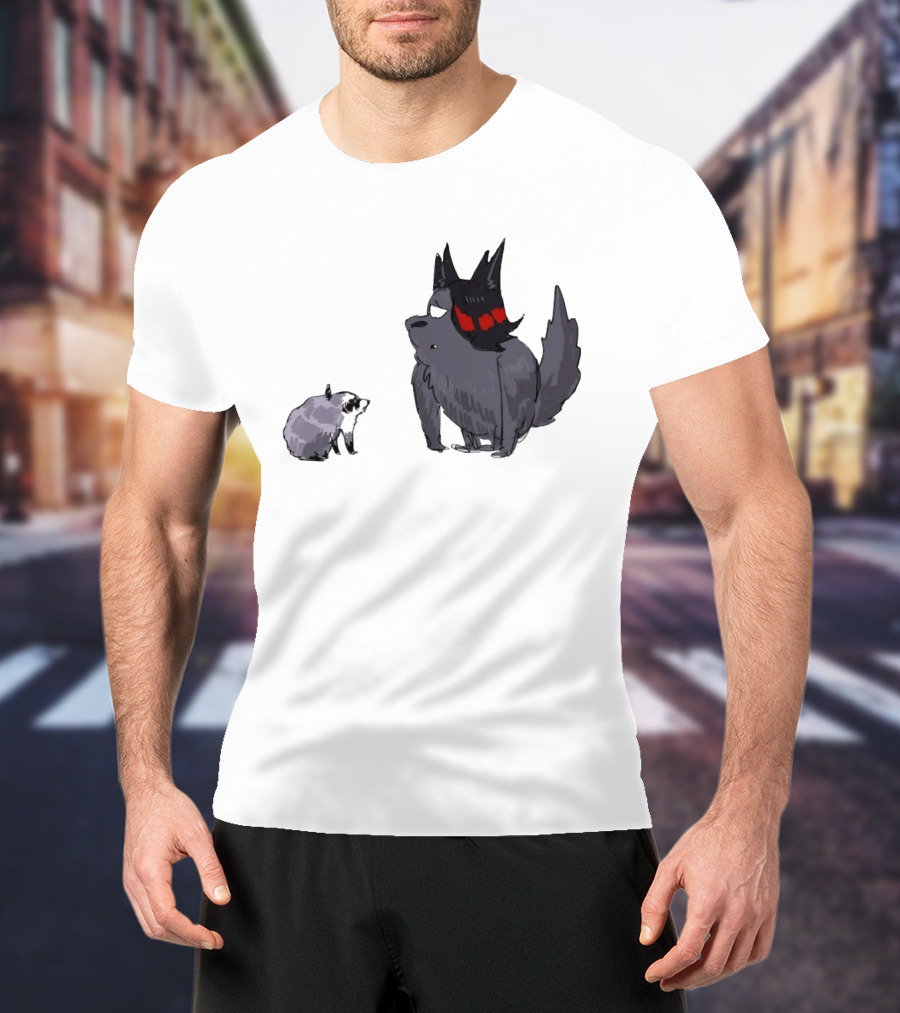 Mr Looper And Jimothy Raccoon Cartoon Funny Animal Characters T-Shirt