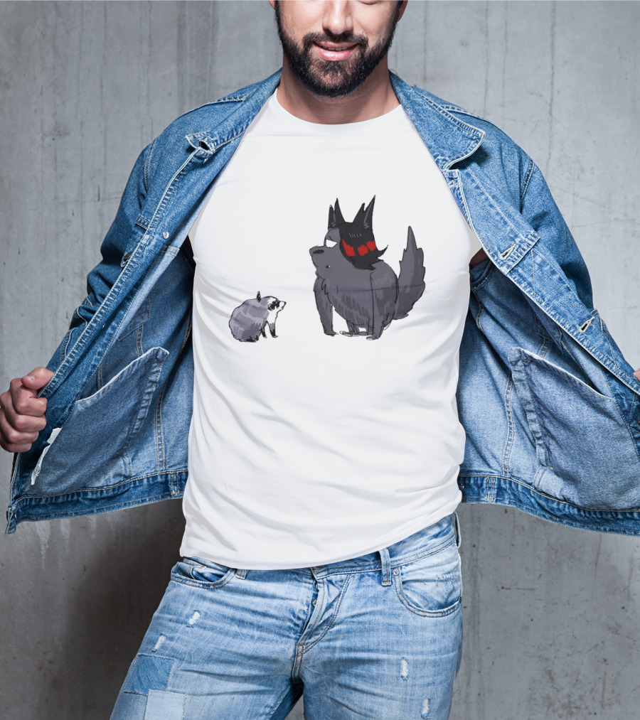 Mr Looper And Jimothy Raccoon Cartoon Funny Animal Characters T-Shirt