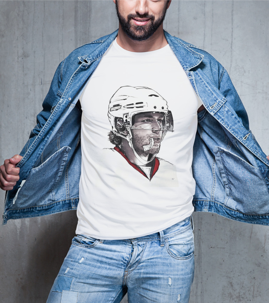 Patrick Kane Chicago Blackhawks 88 Hockey Helmet Sketch T-Shirt