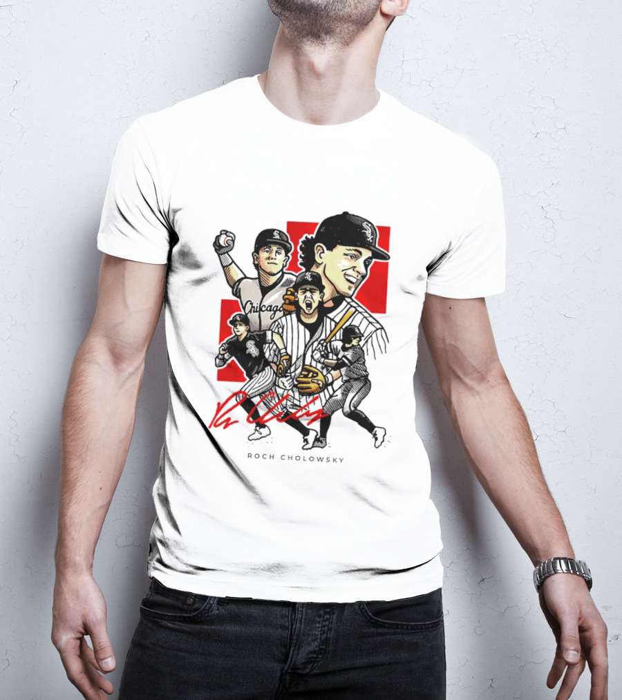 Roch Cholowsky Chicago White Sox Player Artwork Collage T-Shirt