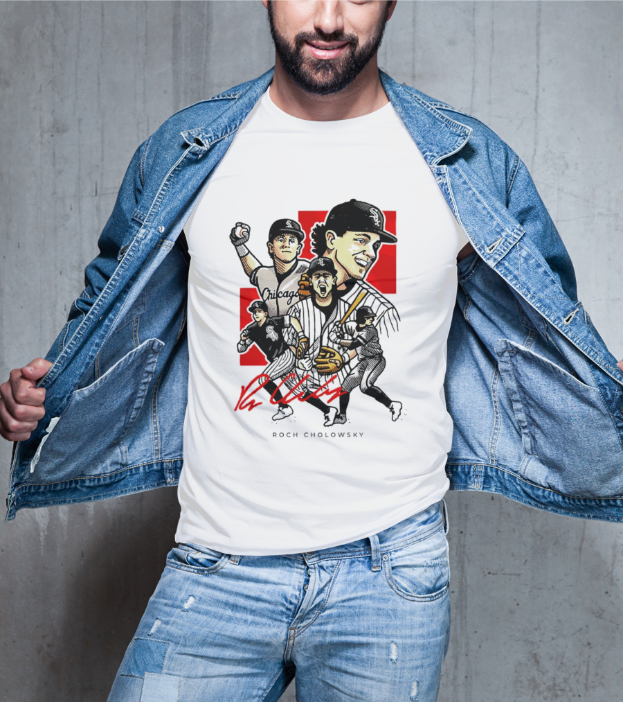Roch Cholowsky Chicago White Sox Player Artwork Collage T-Shirt