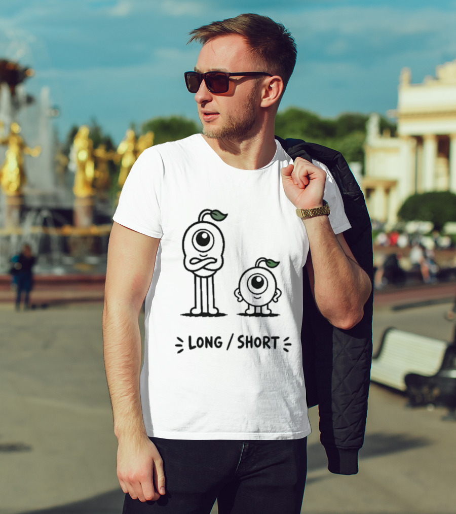 Standx Long Short Cute Monsters One Eyed Characters With Leaf Antennas T-Shirt