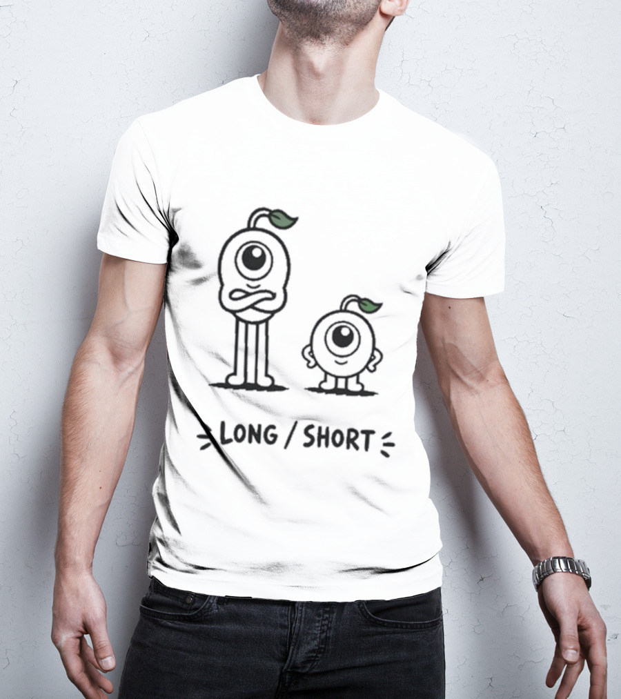 Standx Long Short Cute Monsters One Eyed Characters With Leaf Antennas T-Shirt