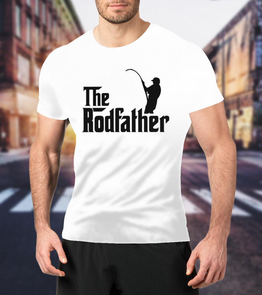 The Rodfather Fishing Parody Text And Image T-Shirt