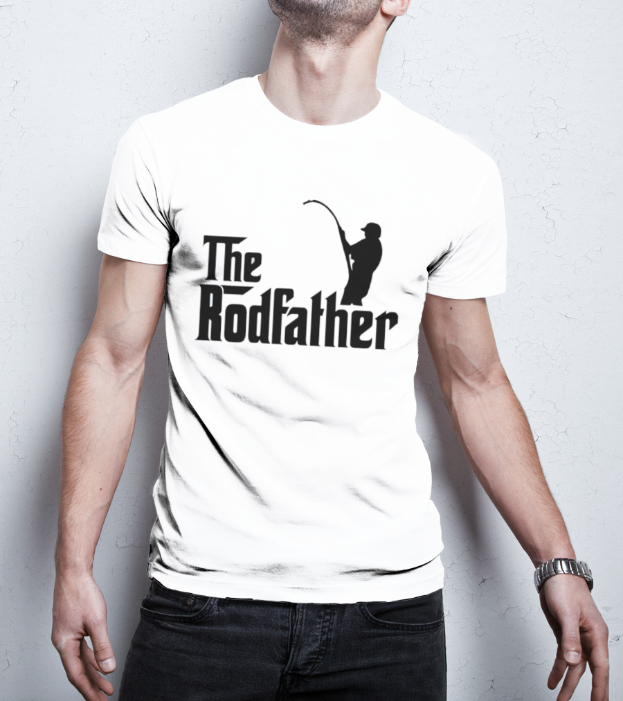 The Rodfather Fishing Parody Text And Image T-Shirt