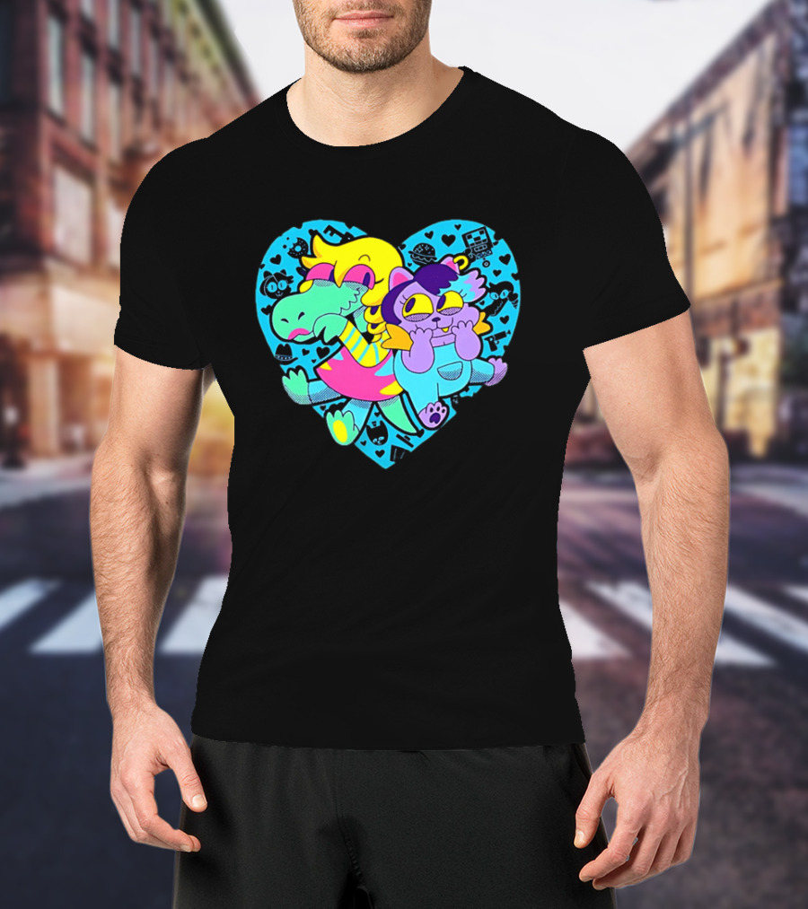 Alphys Mew Mew Heart Art Colorful Character Pair T-Shirt