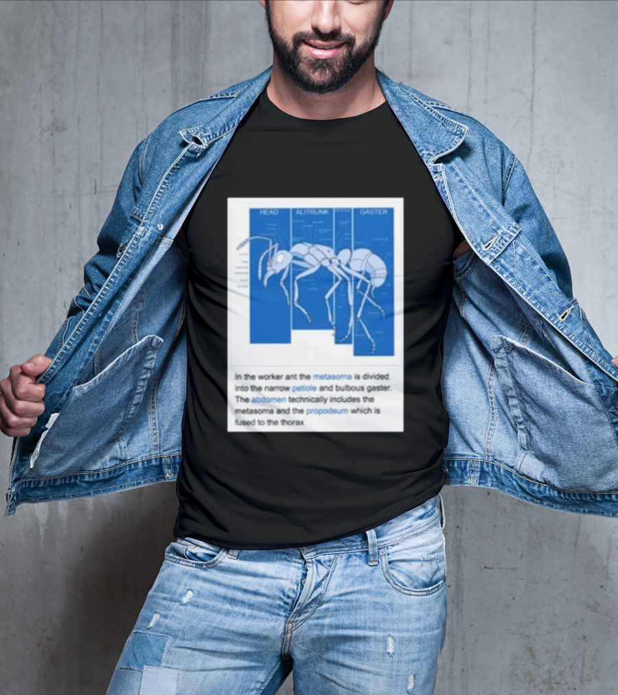 Head Alitrunk Gaster Metasoma Petiole Anatomy Of An Ant T-Shirt