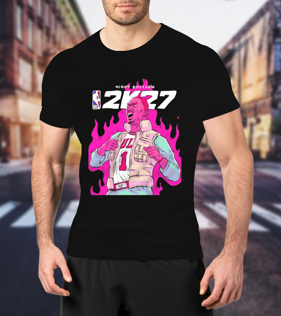 Derrick Rose Bulls NBA 2K27 Might Edition Basketball T-Shirt