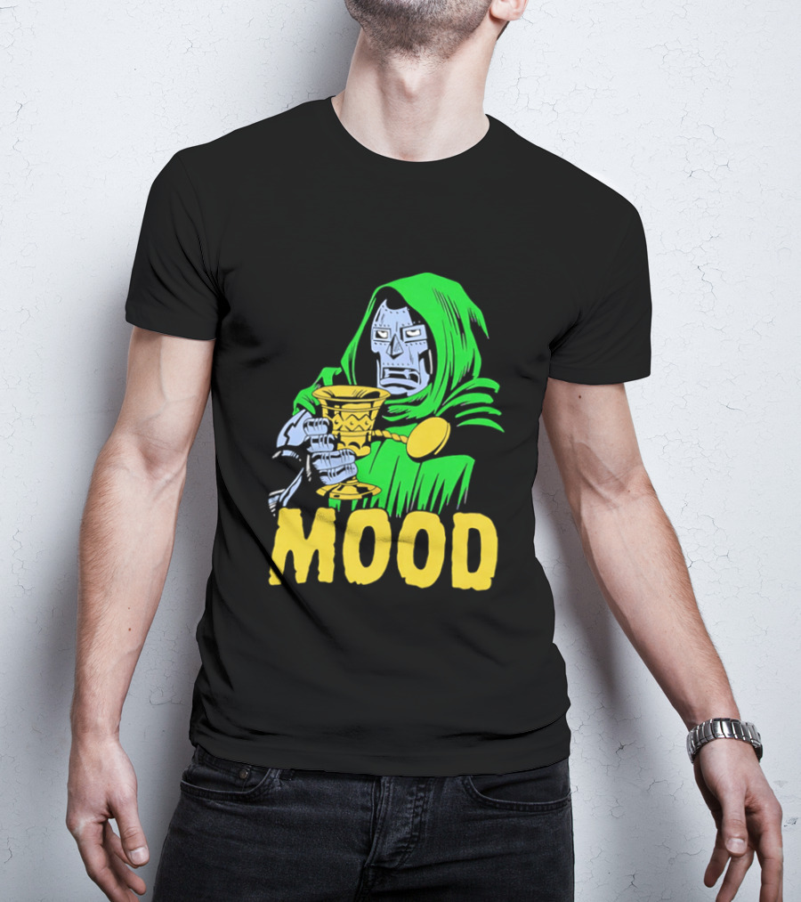 Doom Mood Green Cloaked Character Holding Goblet T-Shirt
