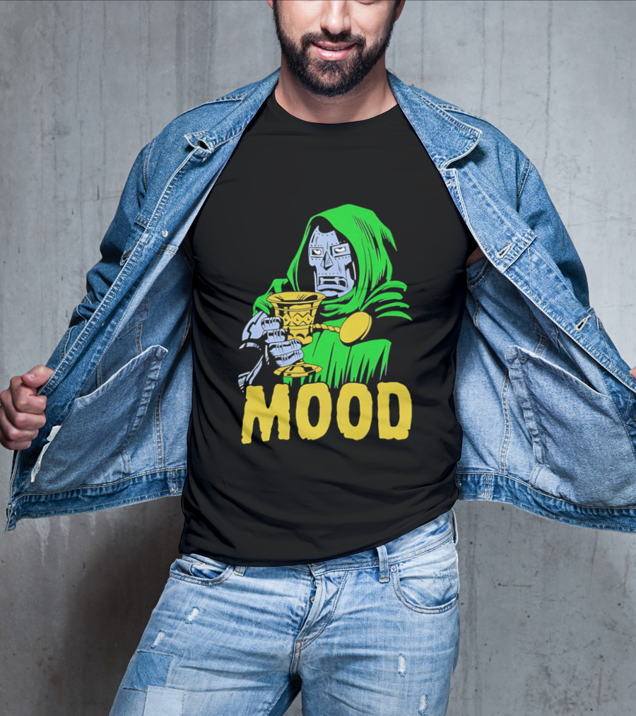 Doom Mood Green Cloaked Character Holding Goblet T-Shirt