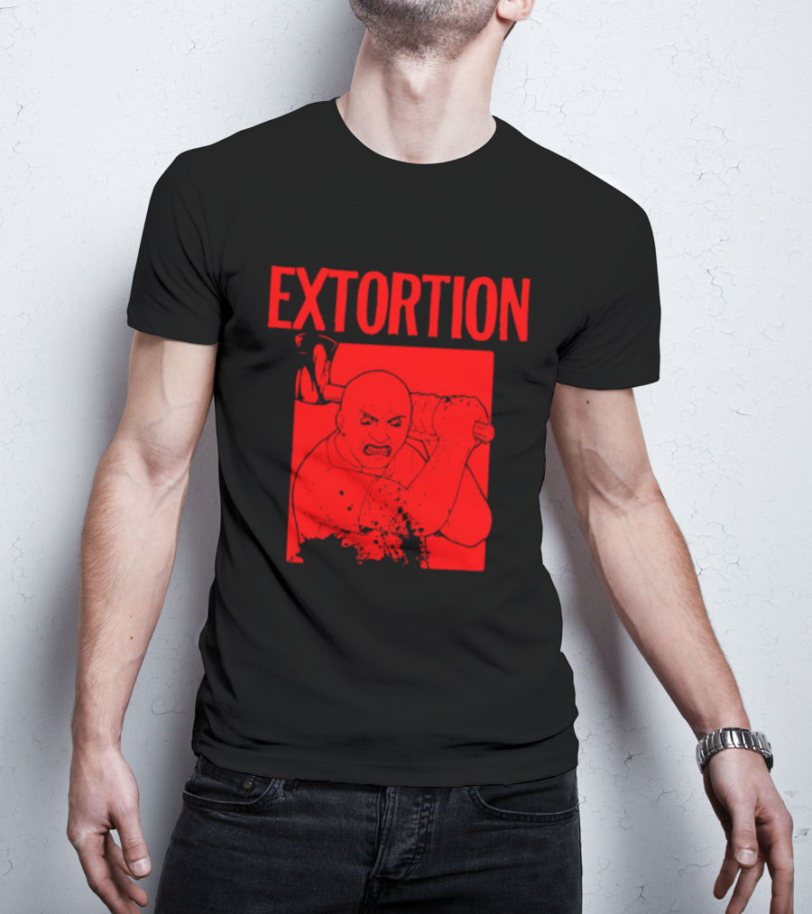 EXTORTION Self Titled Album Cover Art Distorted Face T-Shirt
