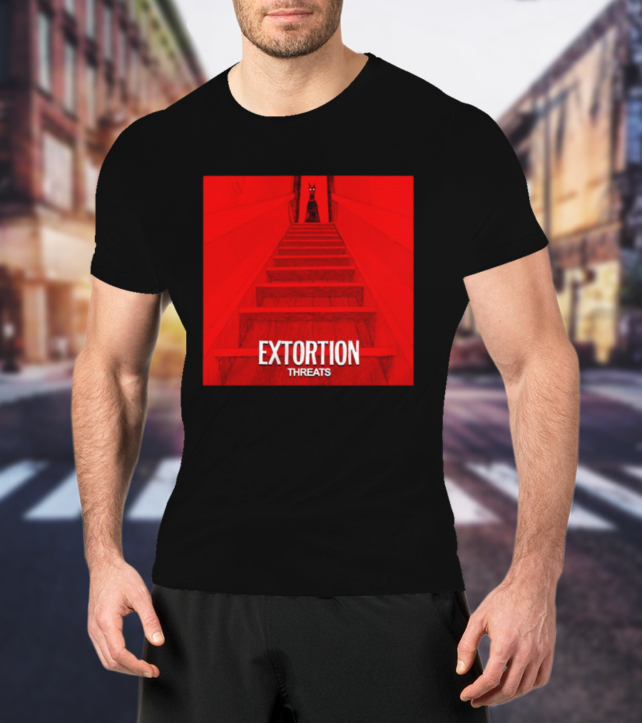 Extortion Threats Dark Stairs Red Scene T-Shirt