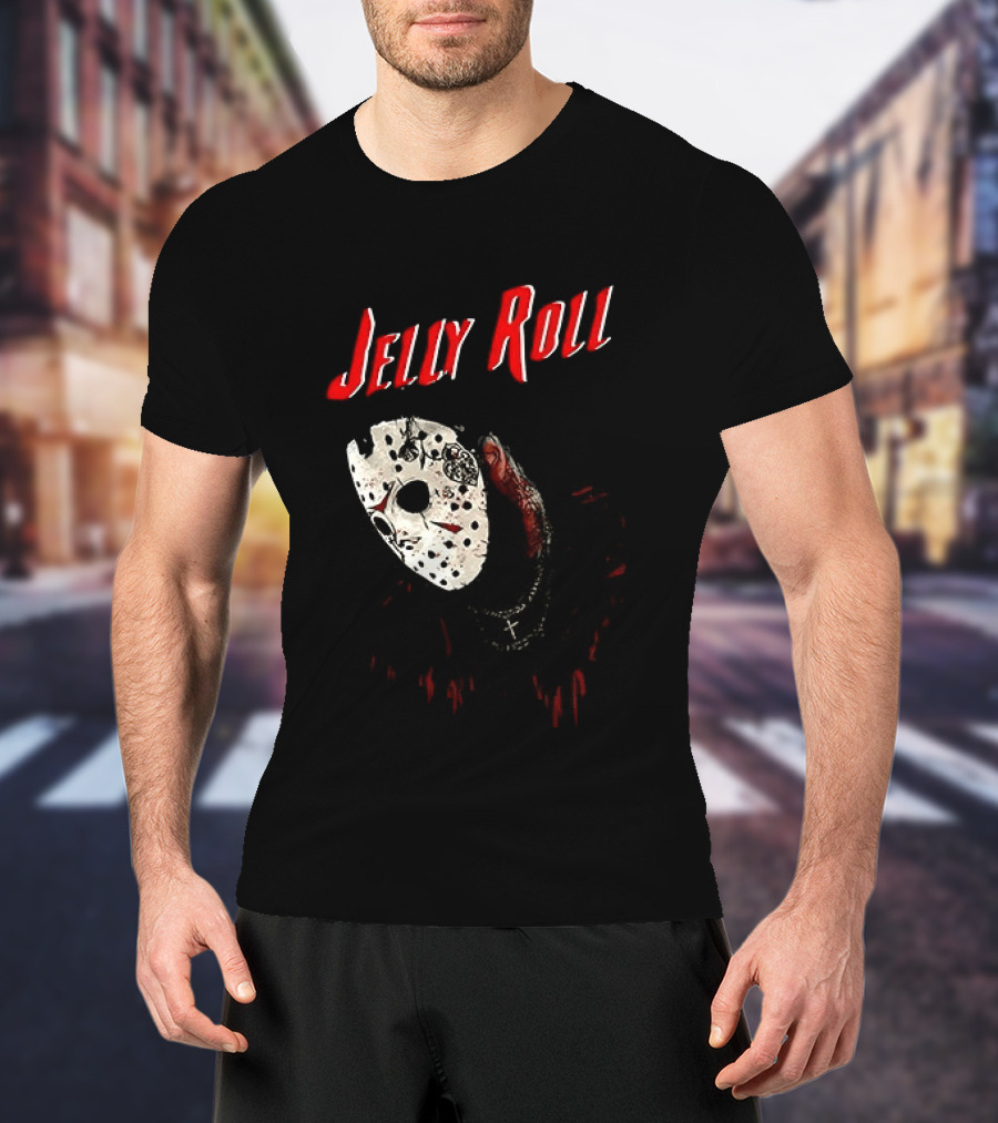 Jelly Roll Horror Mask Halloween T-Shirt