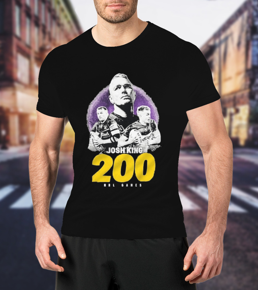 Josh King 200 NRL Games Melbourne Rugby Milestone Celebration T-Shirt