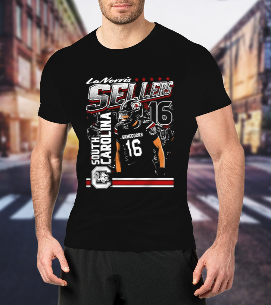 LaNorris Sellers 16 South Carolina Gamecocks Football Player T-Shirt