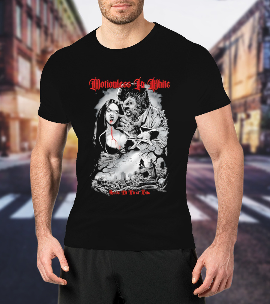 Motionless In White Love At First Bite Vampire And Werewolf Gothic Horror Aesthetic T-Shirt