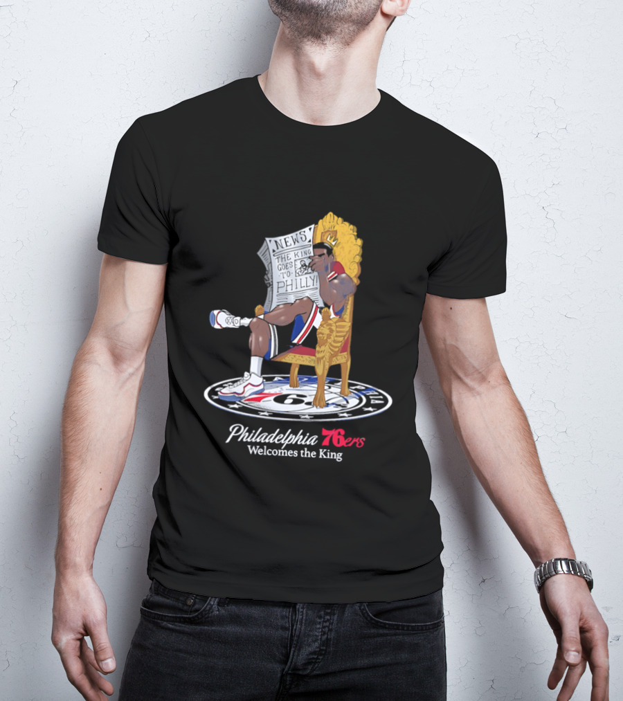 Philadelphia 76ers Welcome The King LeBron James Caricature T-Shirt