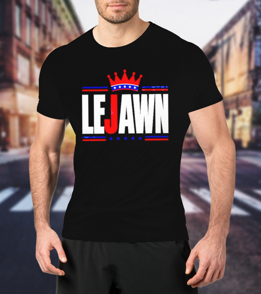 LeJawn Philadelphia Stars Crown Red Blue Stripes T-Shirt