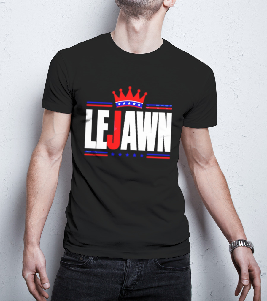 LeJawn Philadelphia Stars Crown Red Blue Stripes T-Shirt