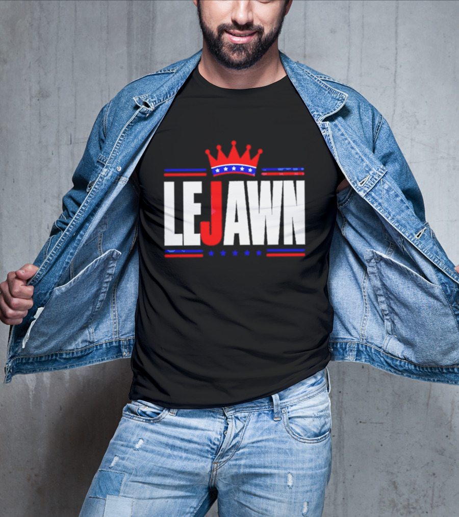 LeJawn Philadelphia Stars Crown Red Blue Stripes T-Shirt